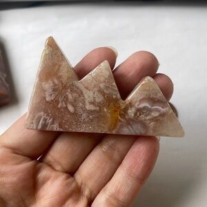 Pink amethyst and flower agate crystal mountain